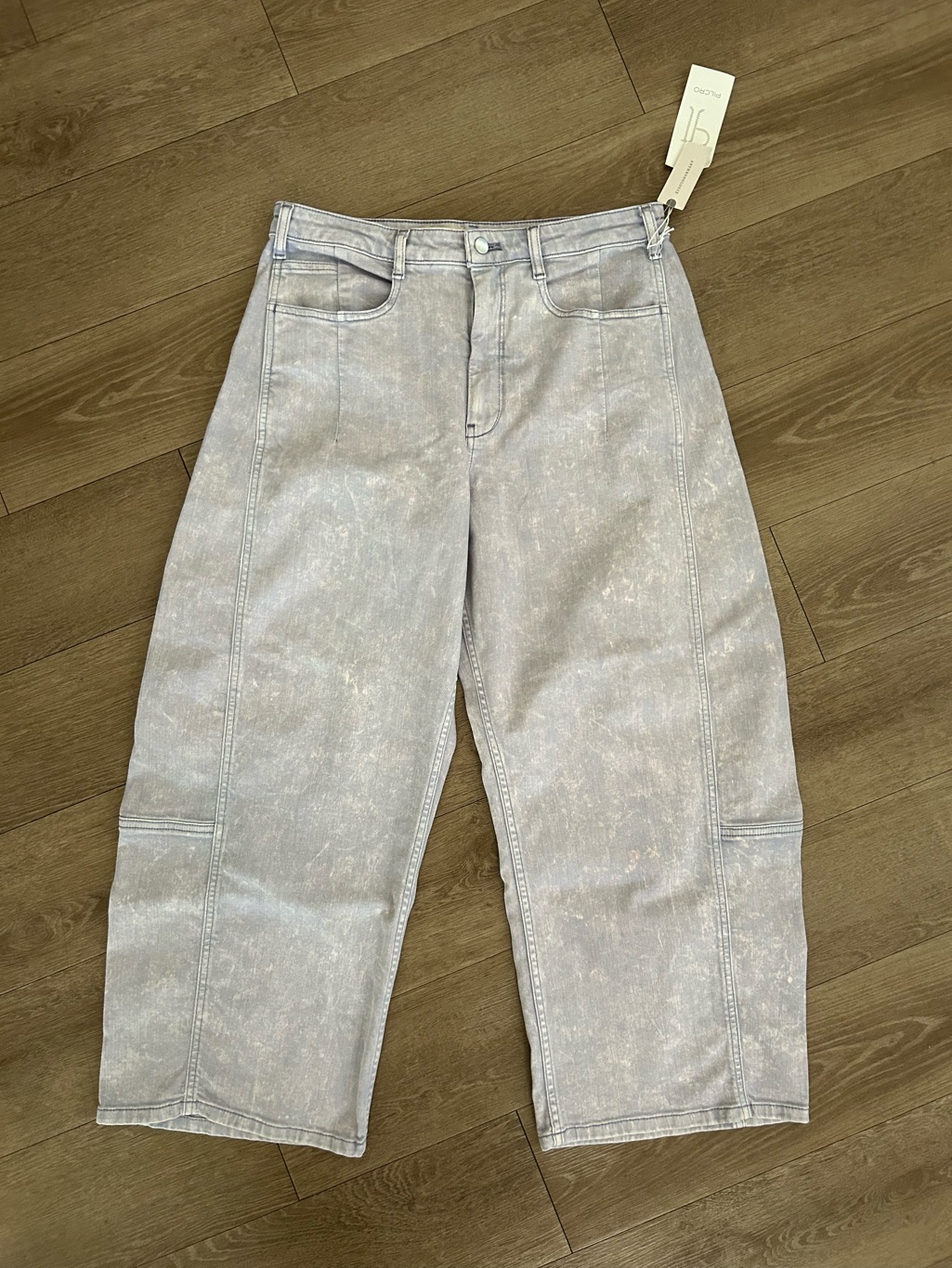 Pilcro Anthropologie Acid Wash Wide Leg Cropped Jeans